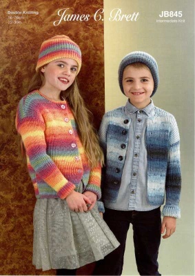 Knitting Pattern - James C Brett JB845 - Aurora DK - Cardigan & Hat